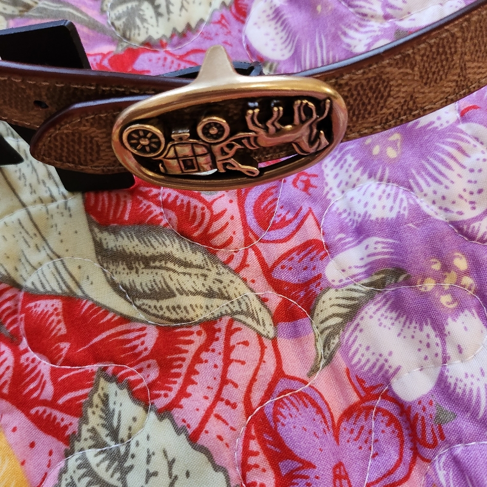 Women small coach signature belt - Picture 2 of 7